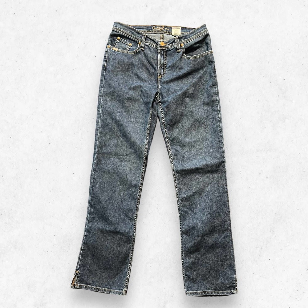 Cruel Girl Jeans Women's Size 11R Low Rise Slim Bootcut Dark Wash Blue Open Leg‎